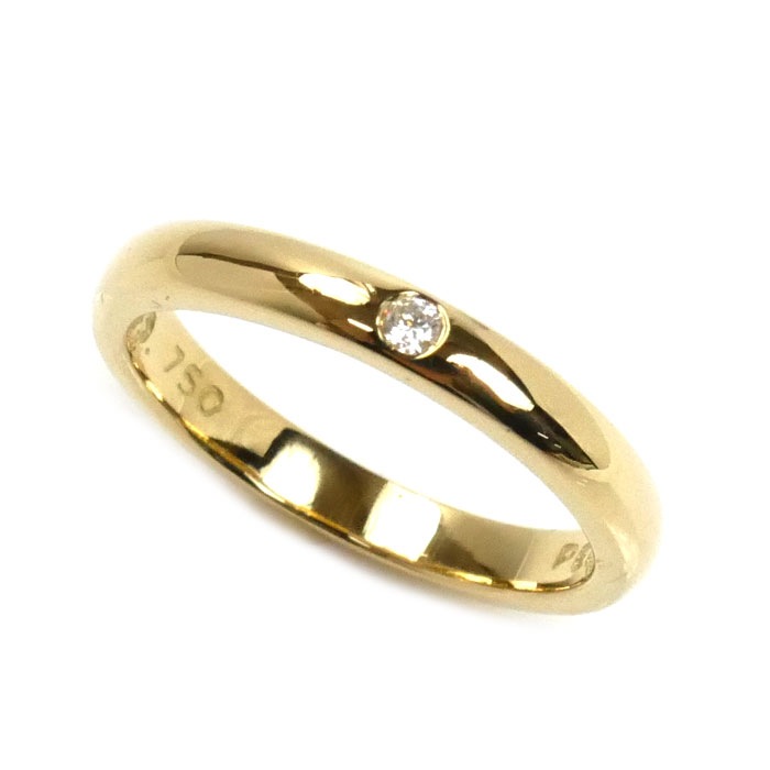 TIFFANY&Co. ティファニー K18YG イエローゴールド スタッキングバンド ダイヤ リング・指輪 ダイヤモンド 6.5号 2.7g レディース 中古 美品