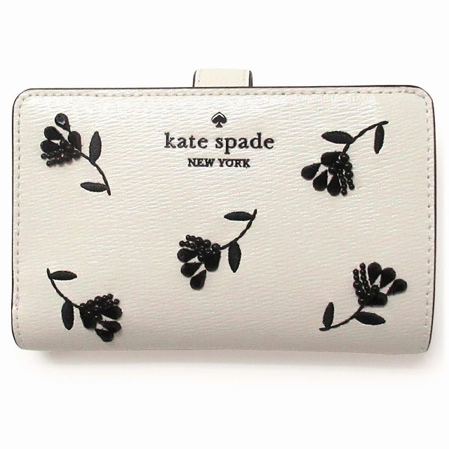 Kate spade ケイトスペード アウトレット 財布 フローラル エンベリッシュ ミディアム ウォレット コンパクト 花柄 二つ折り財布 KN749 100