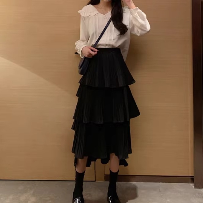 レディース スカート ロングスカート ミモレ ロング アシンメトリー フェミニン ハイウエスト ウエストゴム 伸縮性 薄手 かわいい 大人可愛い きれいめ シンプル カジュアル 上品 おしゃれ