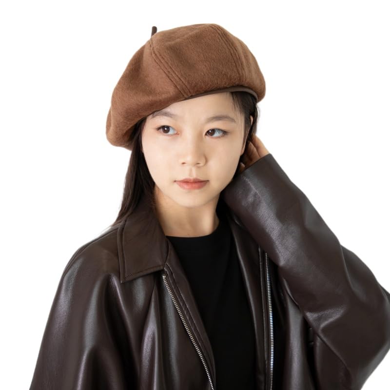 [Ouraqto] 【かぼちゃ型ベレー】綿羊毛 ベレー帽 レディース 秋 冬 防寒 大头囲 対応 小顔 効果 古典的 デザイン 肌触り 柔らかい 軽量 通勤 お出かけ おしゃれ プレゼント 洗える