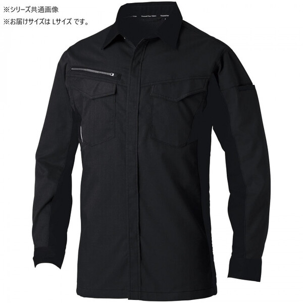 3478-02 長袖シャツ Lサイズ ブラック(4)