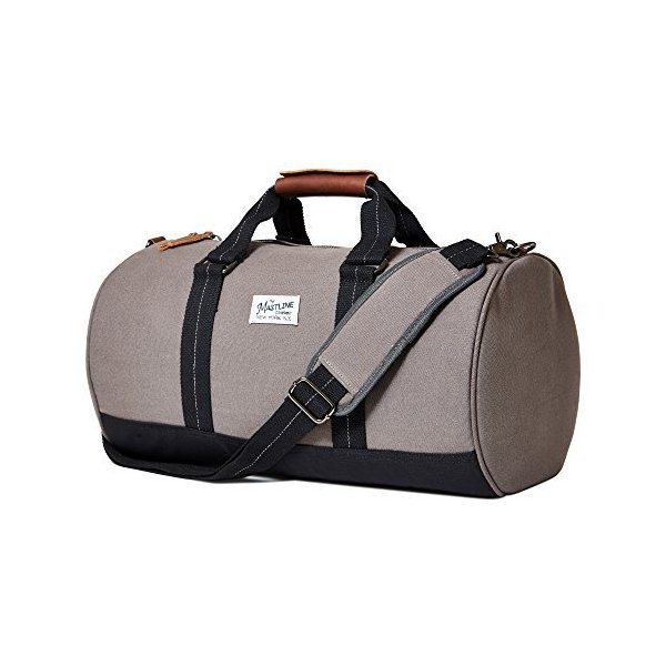 THE MASTLINE Co. Hudson Barrel Duffel Travel Bag Canvas & Leather (Dark Grey) 並行輸入品 20,304円