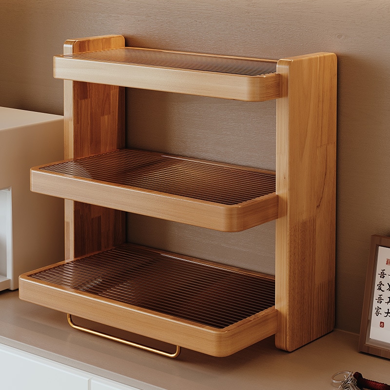 ソリッドウッドカップラックカウンタートップカップ収納ラックアクリルウォーターカップラックラックラックラックカップコーヒーカップコーヒーカップデスクトップストレージラック