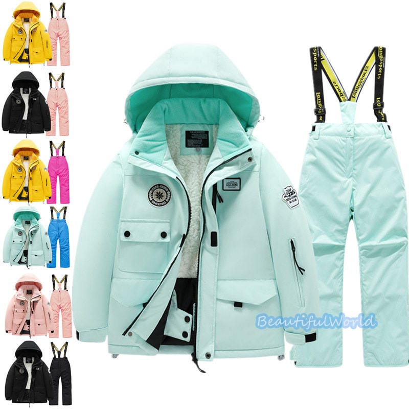 スノーボードウェア キッズ　上下セット スキーウェア 子供用 セットアップ 男の子 女の子 スノボウェア スノーボード ジャケット パンツ 撥水防風 保温 雪遊び 暖かいH11