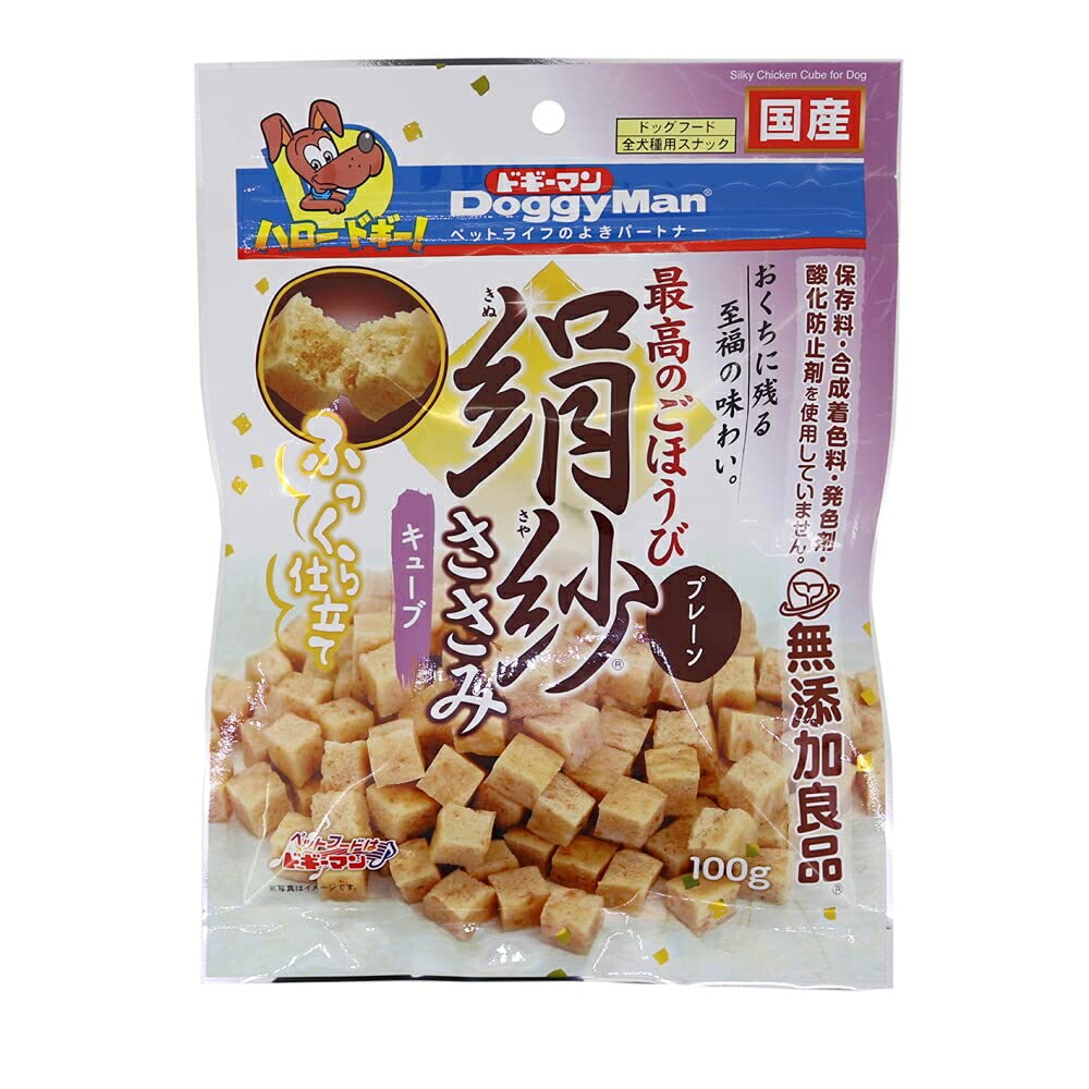 （まとめ買い）ドギーマン 絹紗 キューブ プレーン 100g 犬用おやつ 【×16】