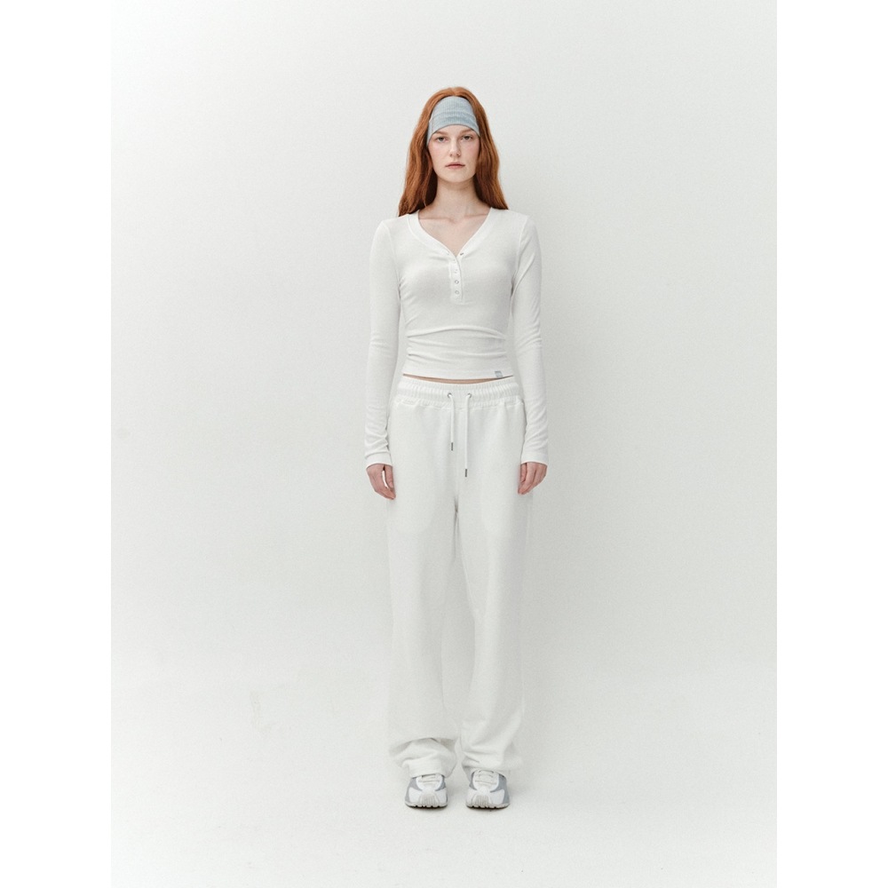 アスラアズベーシックスウェットパンツ (アイボリー)