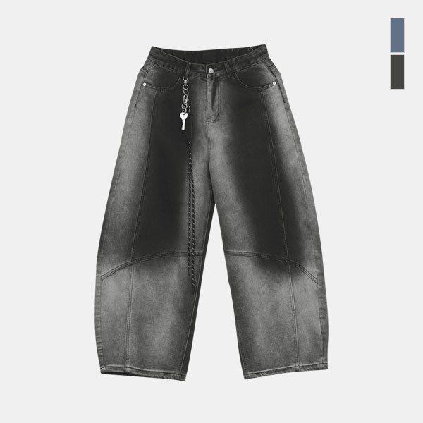 男性用キーホルダー キーリングセット ヴィンテージ フェード バルーンフィット デニムパンツ SDNP003