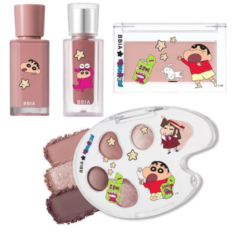 [クレヨンしんちゃんコラボ]グローティント+ラストベルベットティント+ラストアイパレット+RTW ダウニーチーク(4種セット) / 韓国コスメ