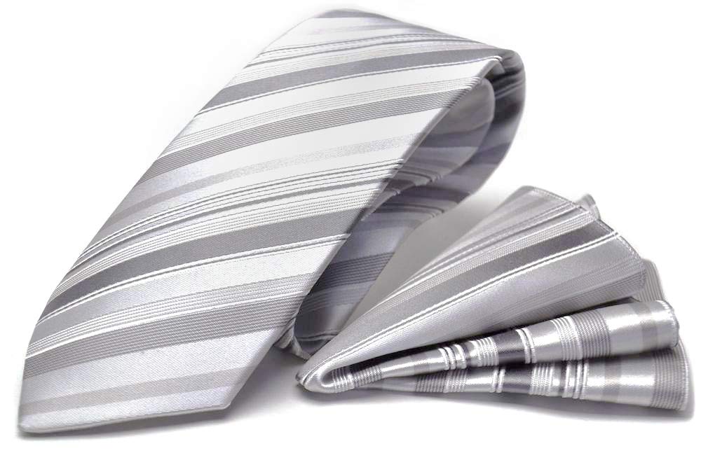 [ミチコロンドン] 日本製 礼装フォーマルネクタイ ポケットチーフ2点セット CPN-167