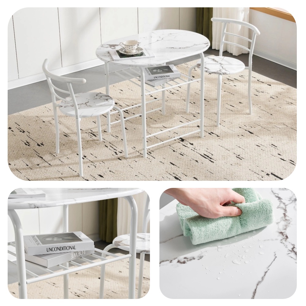 【国内発送　送.料.無.料】ハイテーブル カウンターテーブル 3点セット バーセット チェア2点セット バーテーブル ダイニングセット おしゃれ 簡単なデザイン 【ブラウン＋ナチュラル】 14,363円