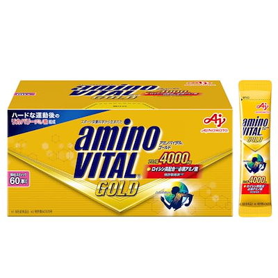 他サイト： アミノバイタル 味の素 GOLD グレープフルーツ味 60本入箱 アミノ酸 4000mg BCAA EAA コンディショニングの商品画像