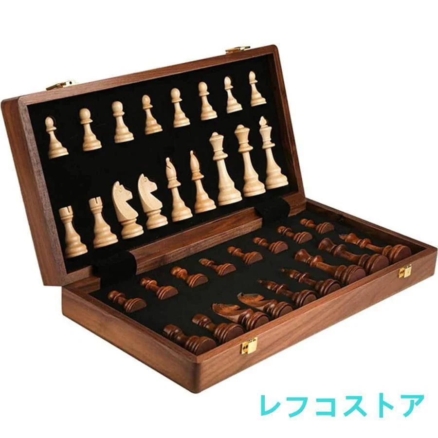 25新規チェス木製チェスセット折りたたみ式木製チェスセット家族団らん折りたたみ式木製チェスボックスギフトチェス駒親子で楽しめるイン