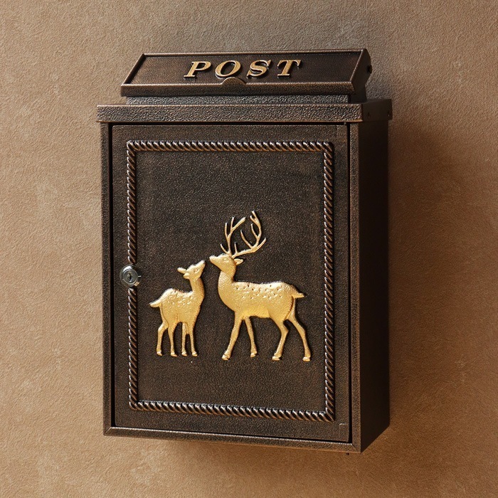 郵便ポスト 鋳物壁掛けポスト Deer ディアー WM-060 ブロンズ