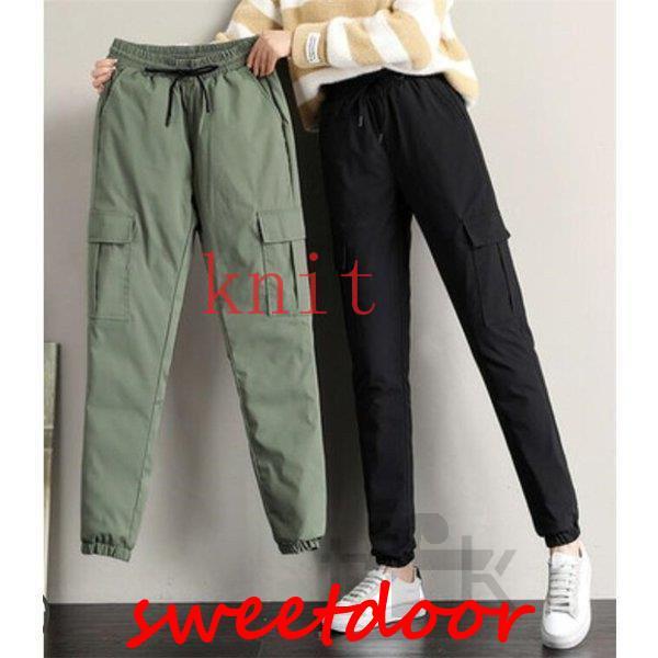 ダウンパンツ レディース アウタドア 厚手 カーゴパンツ 長ズボン 冬 防寒 ボトムス ハイウエスト カジュアル 冬 20代 30代 40代 50代