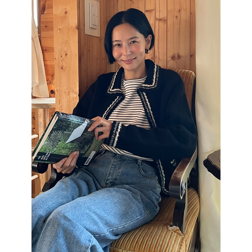 AND YOU ニュルンベルクコンビウールニットジャケット（ブラック）