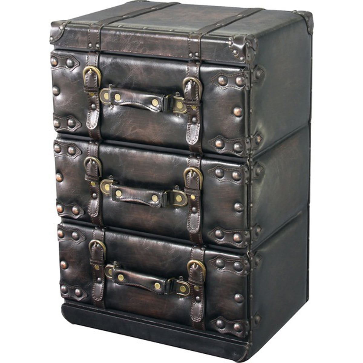 チェスト3D IW-873 3段 3ドロワー タンス 洋箪笥 旅行鞄 スーツケース風 トランク ビンテージ 衣類収納 インテリア 家具 おしゃれ