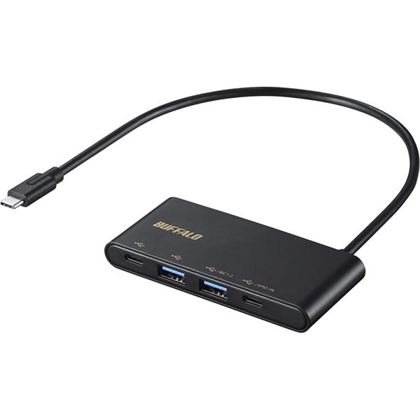 バッファロー USB 3.2（Gen 2）バスパワー4ポートPD対応ハブ ブラック BSH4U500C1PBK