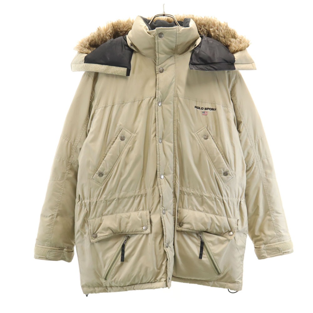 ポロスポーツラルフローレン 90s オールド ダウンジャケット M ベージュ POLO SPORT RALPH LAUREN メンズ 古着