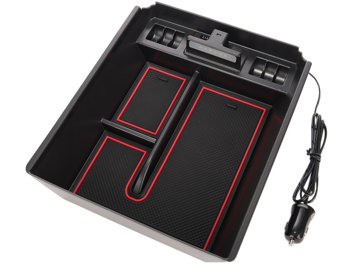 アルファード ヴェルファイア 30系 大型 センターコンソール ボックス トレイ USB 2ポート 急速充電 LED センサーライト S-873