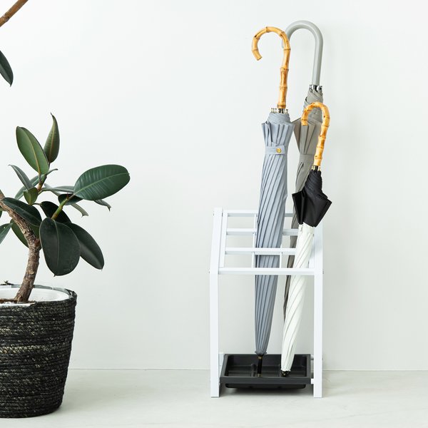 (5個セット)9マス傘立て（ホワイト/白） かさたて カサ立て 収納 オフィス アンブレラスタンド 店舗 業務用 スリム 軽量 玄関 アイアン エントランス 業務...