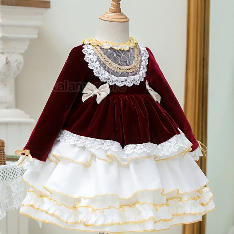 ドレス 女子 ロリータ ワンピース キッズ服 お姫様 コスプレ lolita ステージ衣装 結婚式 発表会 誕 プレゼント イベント パーティードレス 可愛い プリンセス 仮装 春 秋 短い丈 長袖