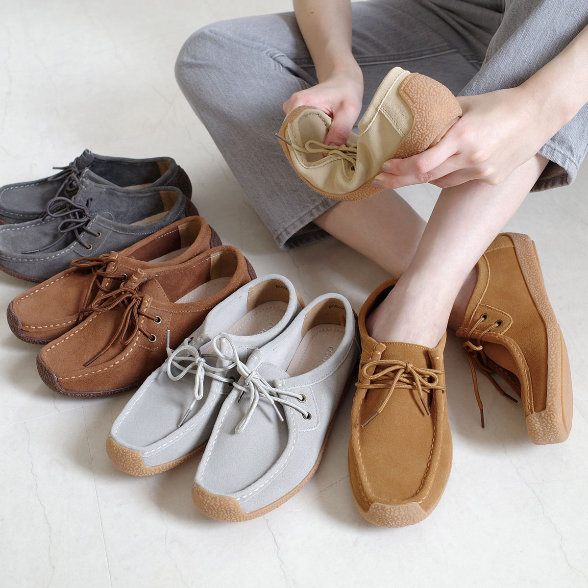 本革モカシンシューズドライビングシューズ レディース