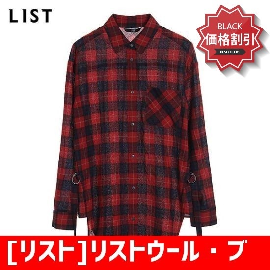 37 割引 特別価格 リスト リストウールブレンドタータンチェックのシャツtwwstgre ソリッドシャツ ブラウス 韓国ファッション シャツ ブラウス レディースファッション Oestefer Ind Br