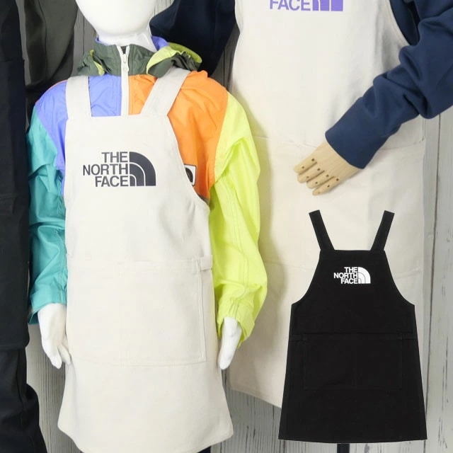 ザ・ノース・フェイス エプロン キッズ 男の子 TNFロゴエプロン ジュニア 女の子 縮みにくい 前掛け アウトドア 料理 帆布 キャンプ 綿100％ NPJ72323