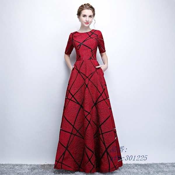 【2025新作入荷】ロングドレス 演奏会 袖付き ロングドレス 母親 結婚式ワンピース ピアノ ドレス 発表会 ワインレッド 発表会 ドレス 大人 大人