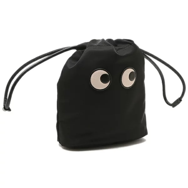 ポーチ アイズ ドローストリング ブラック レディース ANYA HINDMARCH 5050925193566
