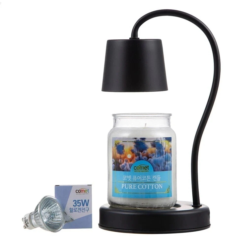 キャンドルウォーマー+キャンドルセット(ブラックウォーマー/ピュアコットンの香り)