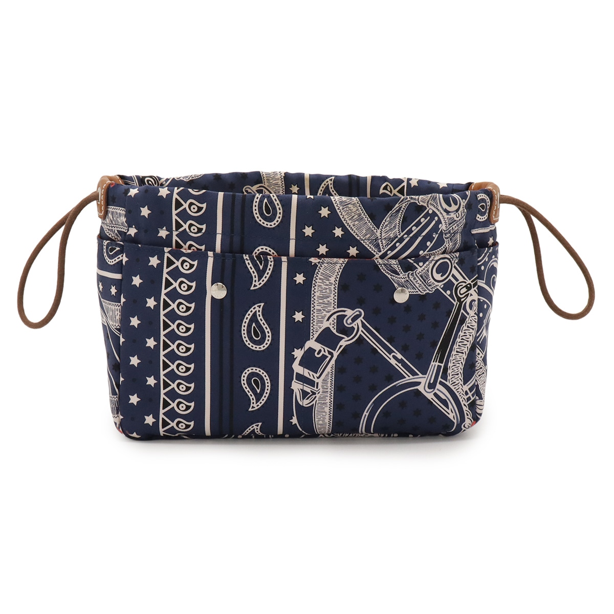 フールビ20 バッグインバッグ 化粧ポーチ マルチポーチ 小物入れ エプロンドール ペイズリー柄 シルク ブルーニュイ X刻