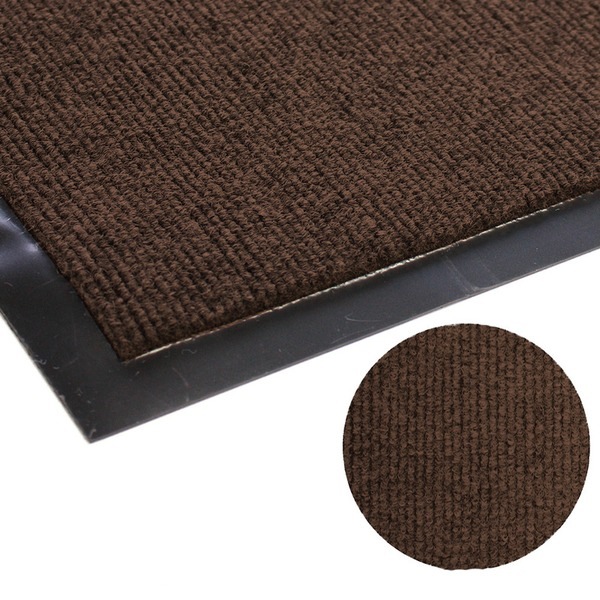 業務用 玄関マット (120×180cm ブラウン) 長方形 屋内用 防滑 ラバー加工 『Funderful』 (入口 エントランス)