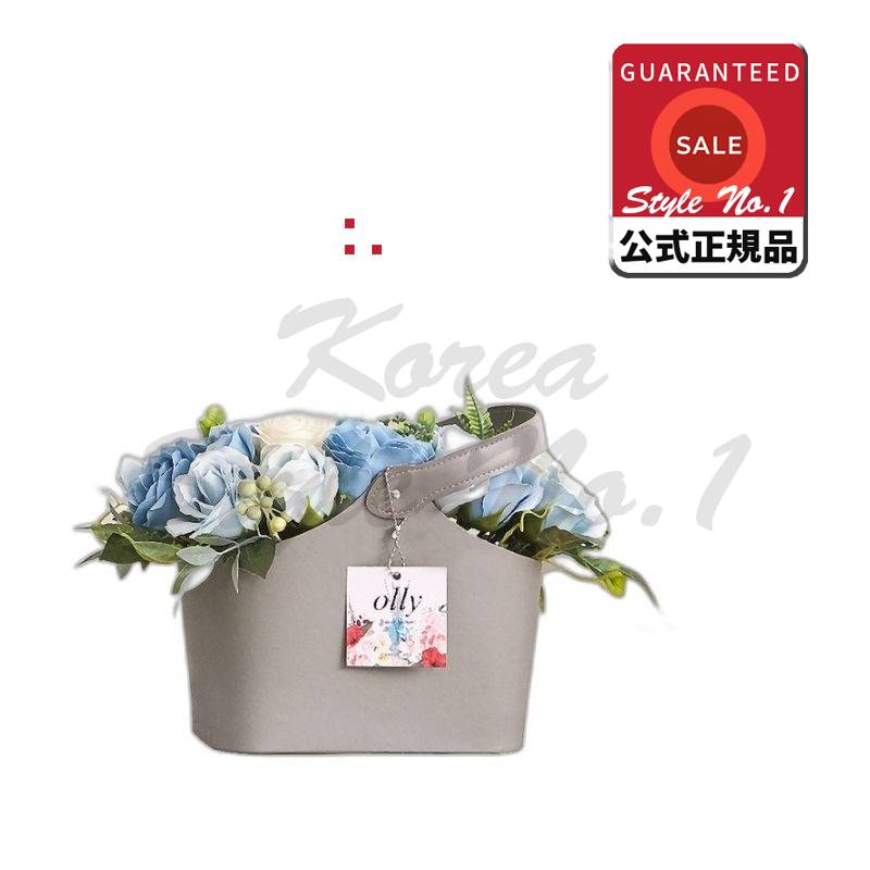 オリープレミアムオイル石鹸フラワーバスケットディフューザーブルーバスケットL +ディフューザー250mlラブミ