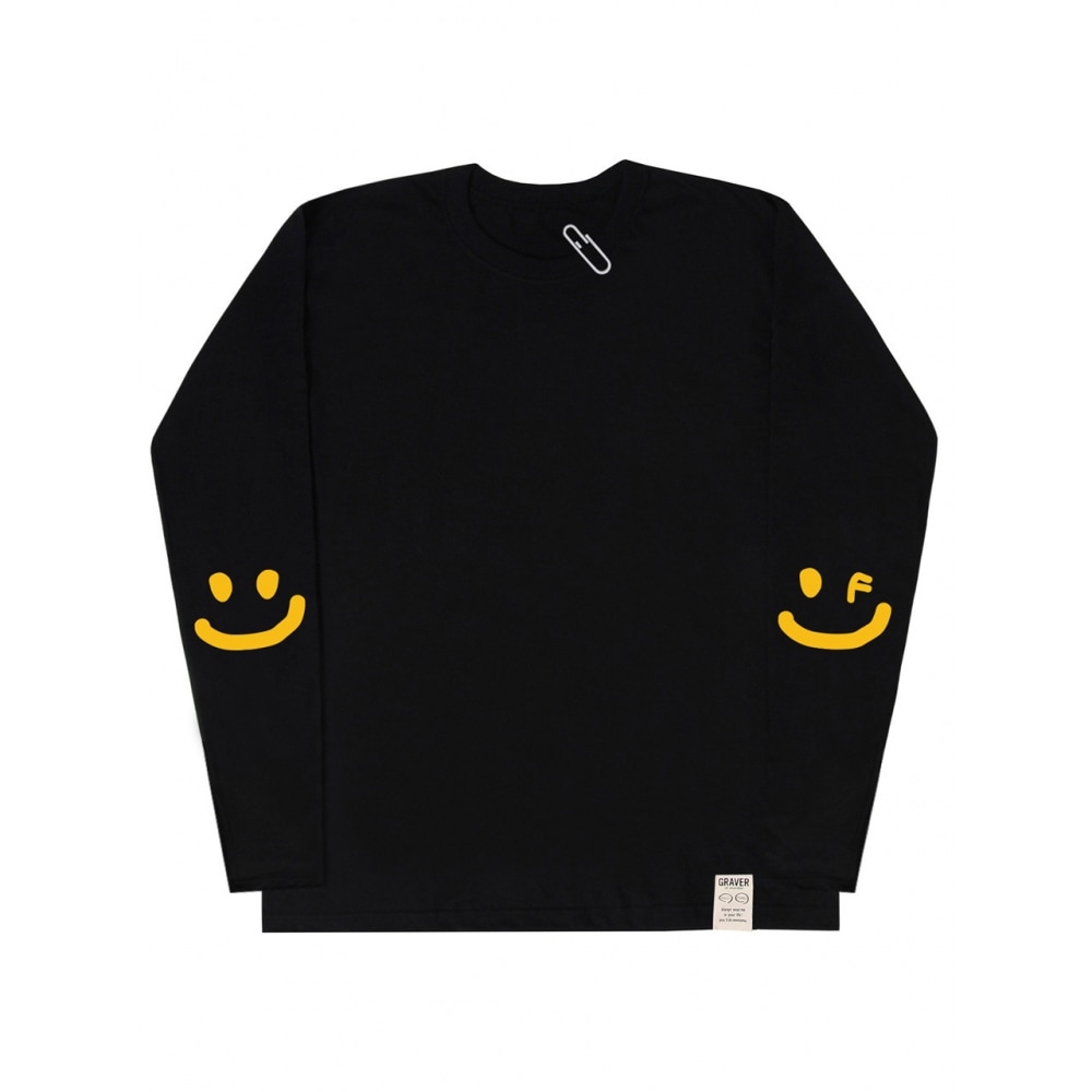 GRAVER エルボー ドローイング スマイル ロングスリーブ 2color