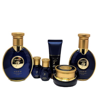 手描き✿お花うさぎのヘアゴム ハンドメイド レジン くすみブルー 青