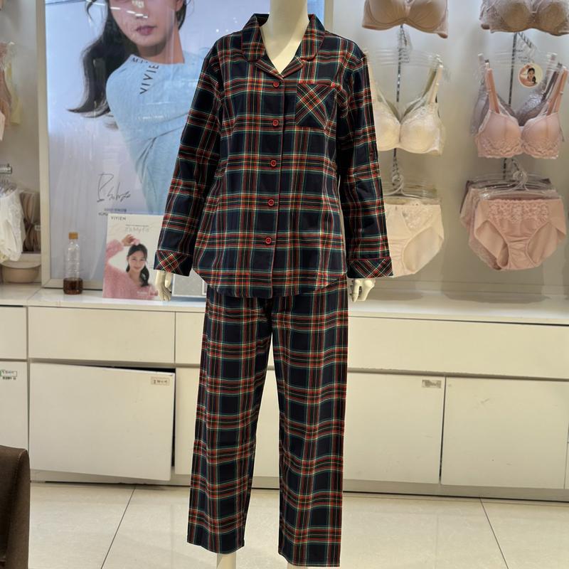 先染め起毛チェック 女性パジャマ(WP8880A)_s