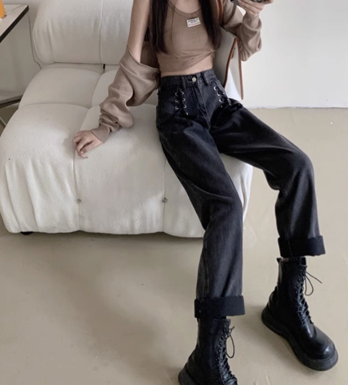 ボトムス デート モテアイテム デニム アンクル丈 ハイウエスト 綿 デニム 可愛い きれいめ 上品 おしゃれ かっこいい 可愛い ラブリー キュート ガーリー クール モード系 セクシー