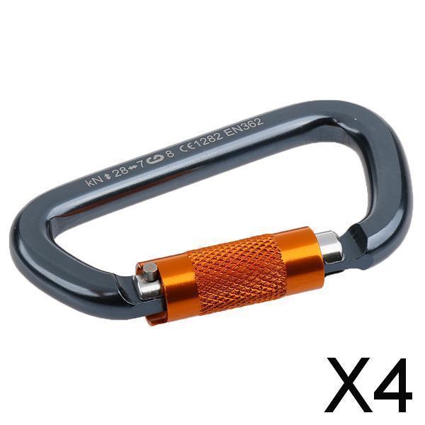 4x28KNDカラビナアルミニウムオートロッキング登山クライミング-メタルグレー