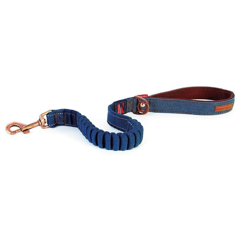 イージードッグ ゼロショック 64cm デニム 犬用 リード 平紐型 犬 散歩 お出かけ 握りやすい ショック吸収 中型犬 大型犬 EZYDOG