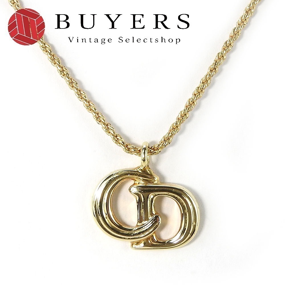 中古 ネックレス メタル ゴールド メッキ アクセサリー CDロゴ レディース 女性