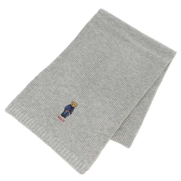 マフラー テディベア ロゴ 刺繍 PC1269 032 グレー
