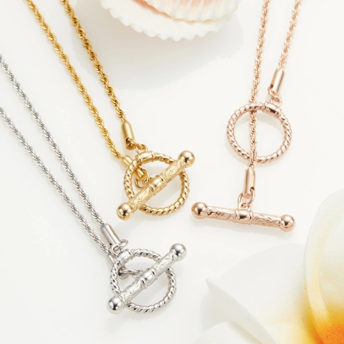 マンテル ネックレス レディース サージカルステンレス316L製 Y字 パイプロープチェーン