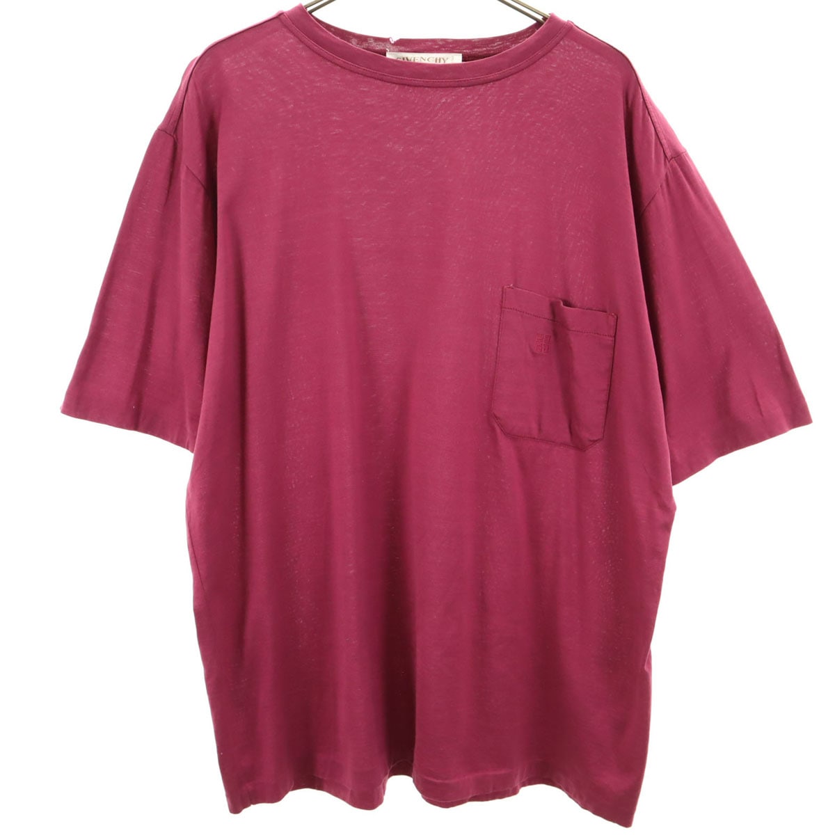 GIVENCHY GENTLEMAN ジバンシージェントルマン 80S 90S オールド イタリア製 半袖 ワンポイント刺繍 Tシャツ L ピンク メンズ 古着
