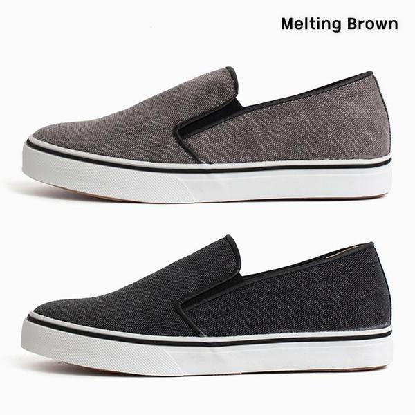 男性カジュアルスニーカーキャンバススリップオン2cm