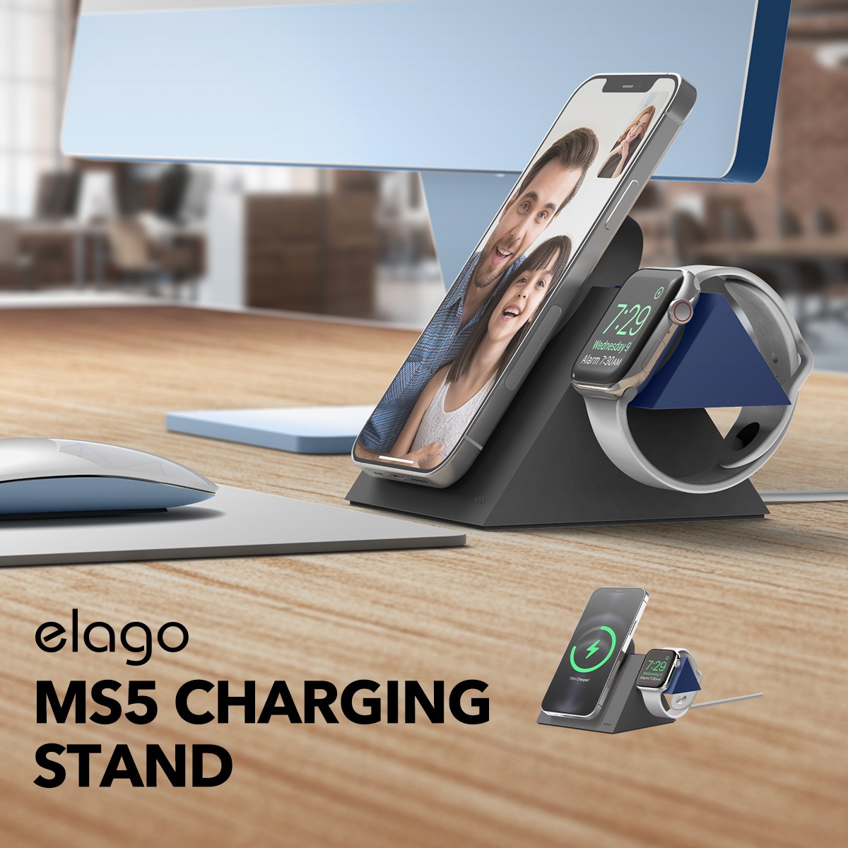 elago MS5 CHARGING STAND for MagSafe Charger / Apple Watch Charger