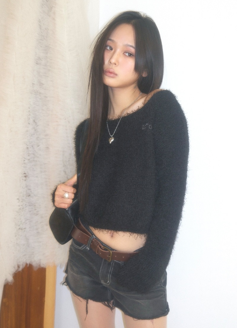 【AS"ON】 MERRY KNIT / BLACK 正規品