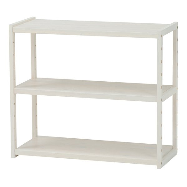 ラック ウォッシュホワイト・幅75×奥行28×高さ65cm 3段タイプ MCC-6141WS