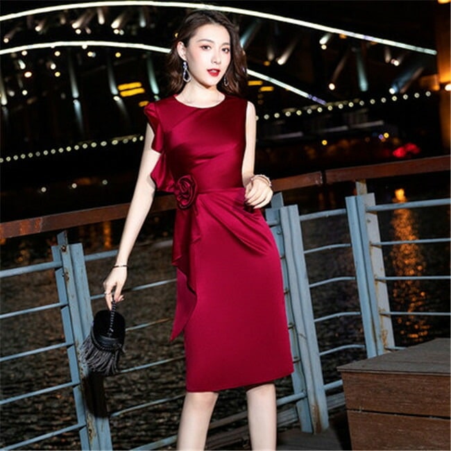 グリーン/ワインレッド ミニドレス　シヨート丈 ミニ丈 二次会ドレス フォーマルドレス　春 夏 秋 冬 パーティドレス 二次会 2次会 レース 成人式 同窓会 謝恩会 大学生 服装 入学式 卒業式 0