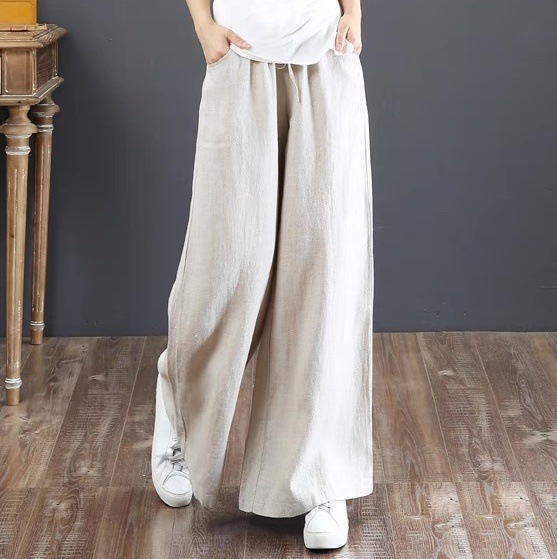 パンツ ボトムス レディース ストレートパンツ ロングパンツ ワイドパンツ フェミニン ストリート ハイウエスト ドロスト リネン 綿 コットン 麻 きれいめ シンプル カジュアル おしゃれ レトロ